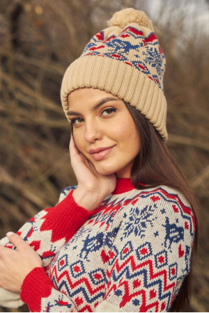 Шапка в'язана доросла "Пташечки"