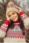 Шапка в'язана доросла "Пташечки"