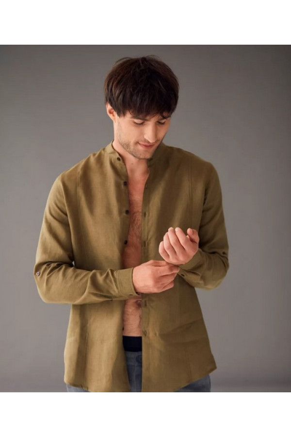 Чоловіча лляна сорочка Classic хакі