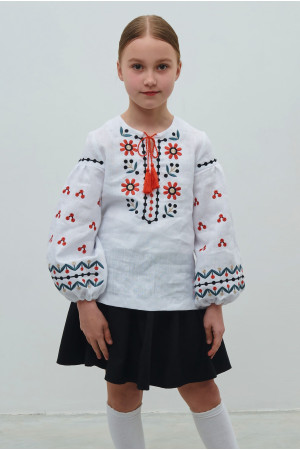 Вишиванка лляна для дівчинки Літо