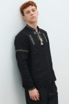 Чорна лляна чоловіча сорочка Twist