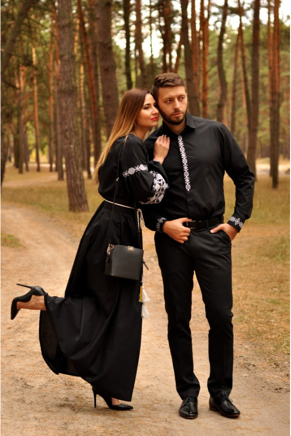 Класична чоловіча сорочка і вечірня жіноча сукня з вишивкою Класична чоловіча сорочка і вечірня жіноча сукня з вишивкою
